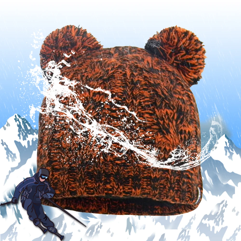 

Children Kid Waterproof breathable Knit and wet-permeable snowcap hats for Hiking Hunting Skiing Fishing Outdoor Sports