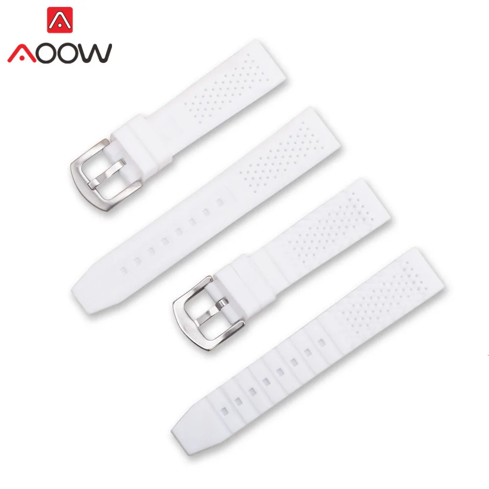 Universal 16mm 18mm 20mm 22mm 24mm Soft Silicone Watchband for Gear S2 S3 Sport Waterproof Strap Bracelet Band Accessories