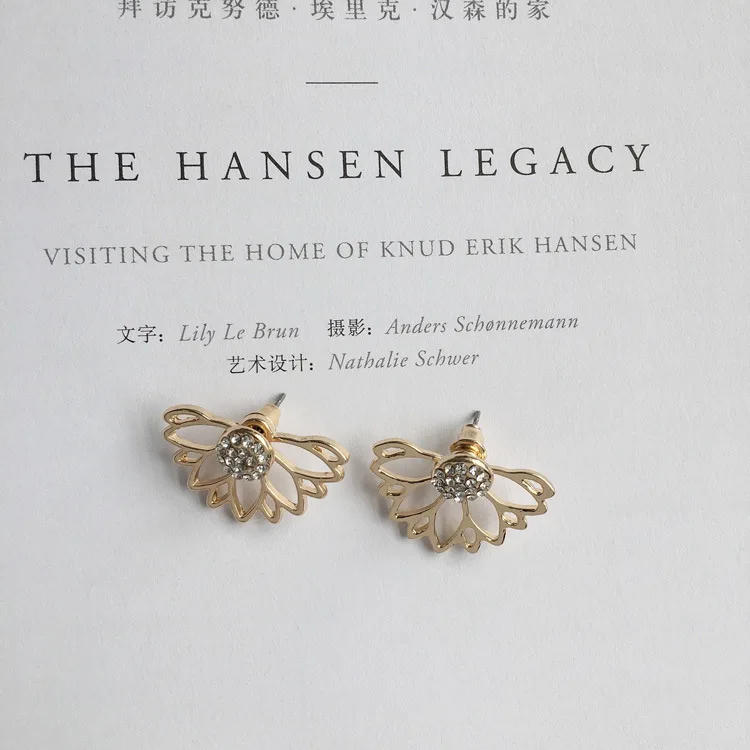 Женские серьги подвески с полым фианитом Модные осенние ювелирные изделия