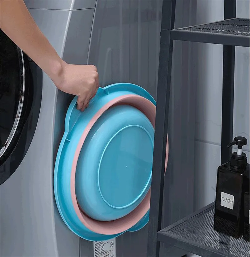 Портативный складной умывальник розового и синего цвета дорожная домашняя