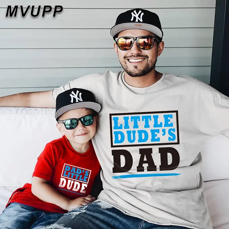 Семейная летняя футболка для папы и ребенка Семейные комплекты одежда малышей с
