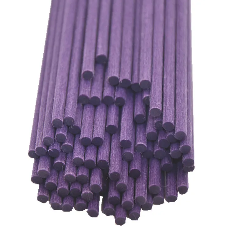 

100PCS 22cmx3mm Purple Fiber Rattan Sticks Essential oil Reed Diffuser Replacement Refill Stick for Home Fragrance Diffuse