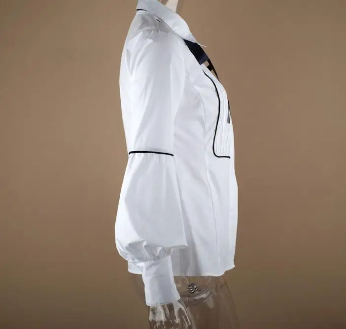 

2021 Summer Plus size white Long sleeve Women shirts Slim Lantern Sleeve Elegant Casual Button Work office womens Shirt Tops
