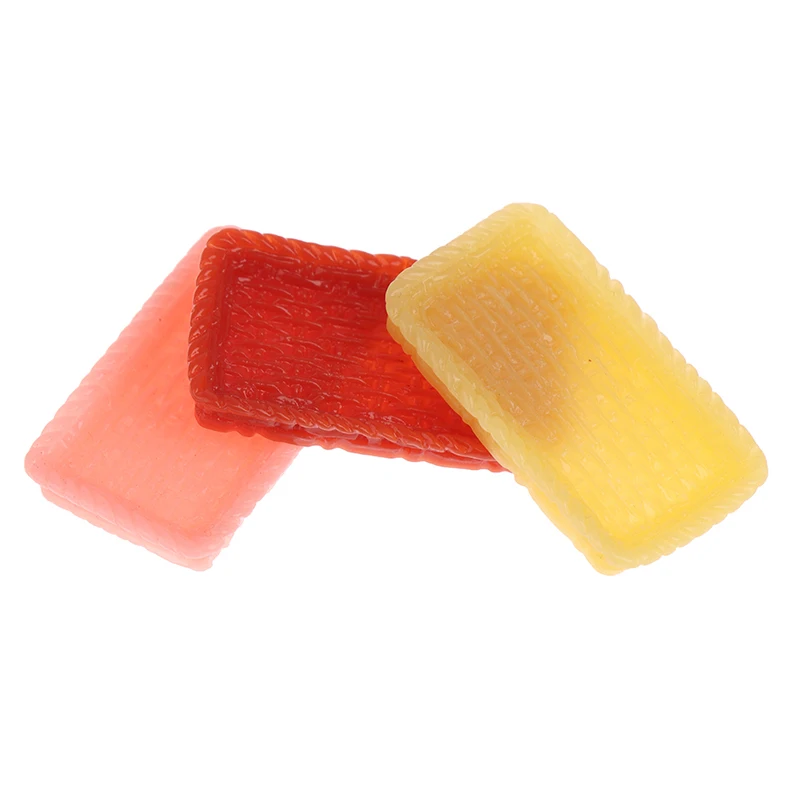 

10Pcs/lot 33*20*5mm 1/12 Dollhouse Miniature Plate Basket Simulation Tray Doll Kitchen Decor