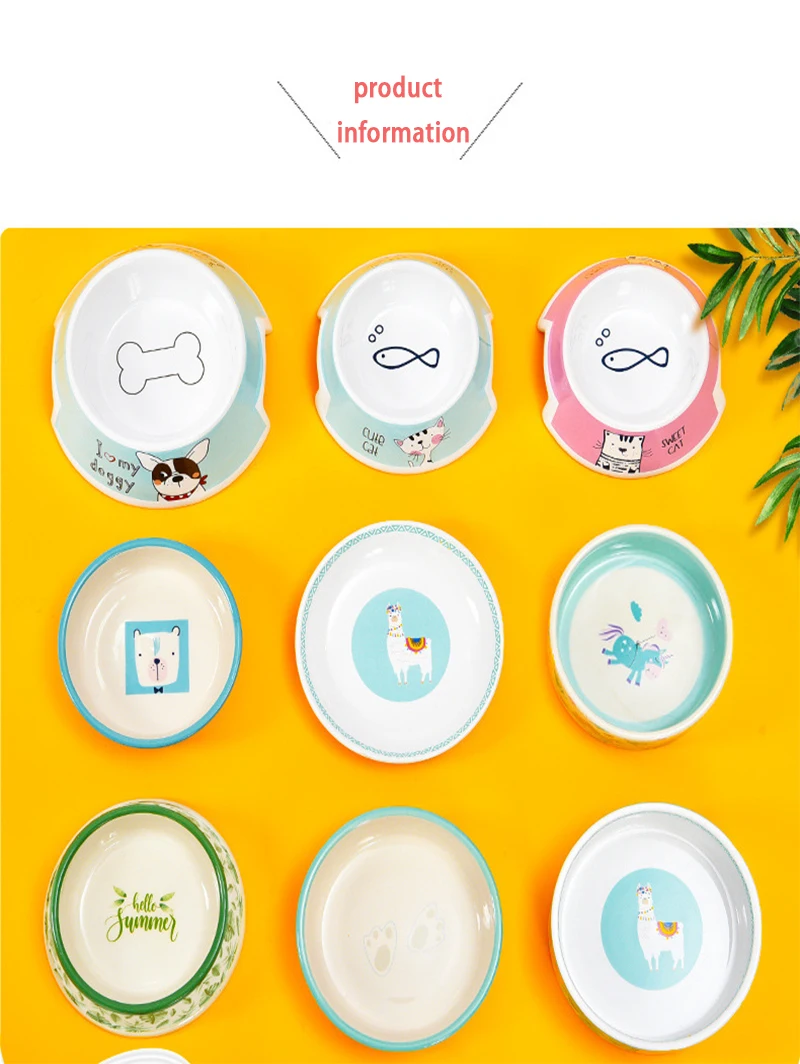 

Yili wholesale pet products ceramic bowl non-slip cat bowl cartoon dog bowl food basin cat cute dog bowl rice bowl