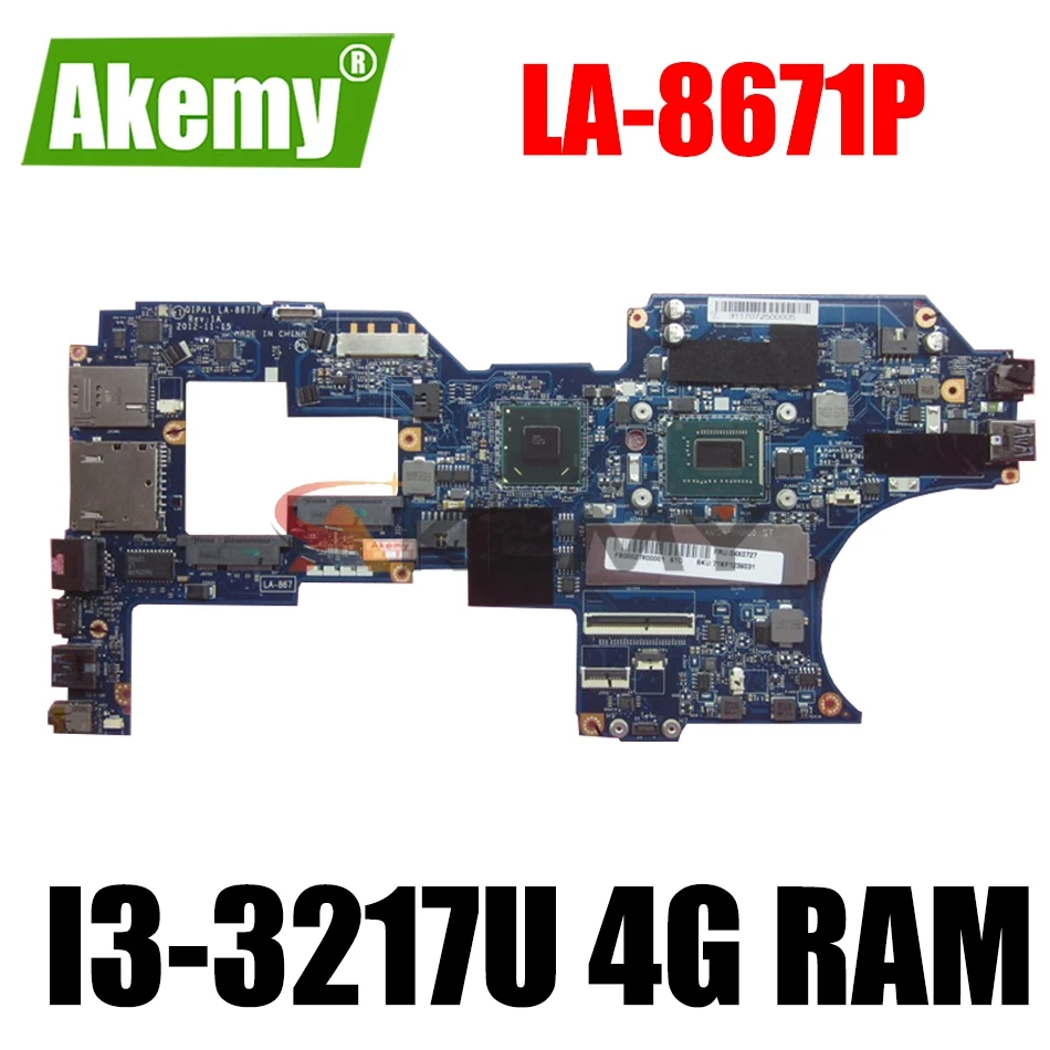 FRU 04X0722 QIPA1 LA 8671P для Lenovo Thinkpad S230U S230 ноутбук материнская плата с SR0N9 I3 3217U 4G RAM 100%