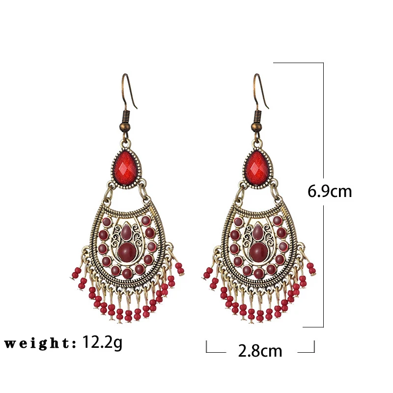 

New style popular ethnic style retro millet pearl earrings women drop oil creative earrings fashion accessories