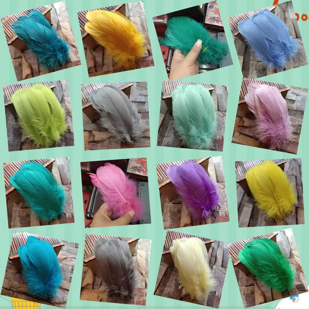 Натуральные гусиные перья 12 20 см 16 цветов свободные Рождественское украшение