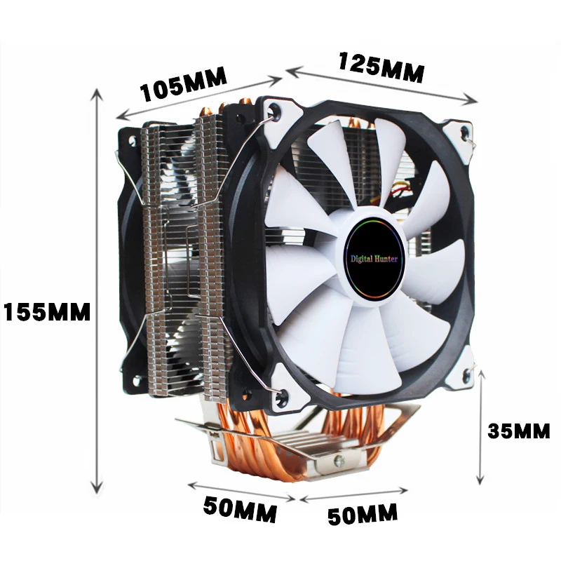 Чистая медь Процессор кулер 4 или 6 тепловых трубок 120 мм ШИМ 4Pin PC тихий для Intel LGA 2011