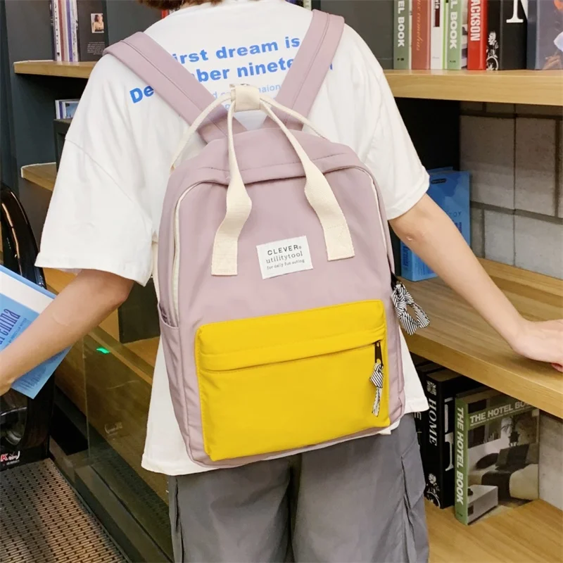 Холщовый Рюкзак для девочек-подростков школьная сумка простой дорожный рюкзак в