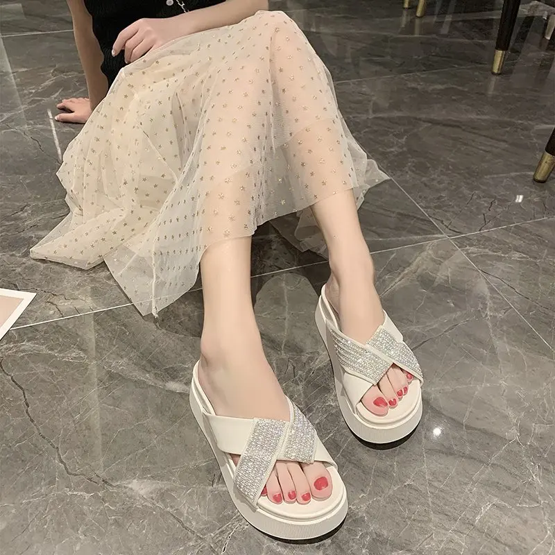 

Roman Sandals Med Black Shoes for Women 2021 Summer Clogs Wedge Clear Heels Gladiator Medium Beige Comfort Girls Fashion Platfor