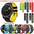 Ремешок для наручных часов Quickfit, силиконовый быстросъемный браслет для Garmin Fenix 6 6X Pro 5X 5 Plus 3 3HR Forerunner 935 945, 22 26 мм