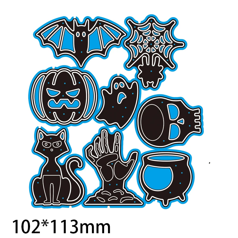 

Cutting Dies Halloween Theme Bat Pumpkin Ghost DIY Scrap Booking Photo Album Embossing Paper Cards 102*113mm