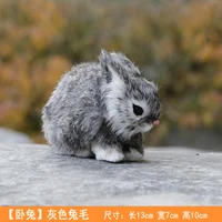 mini realistic cute white plush rabbits fur lifelike animal easter bunny simulation rabbit toy model birthday gift