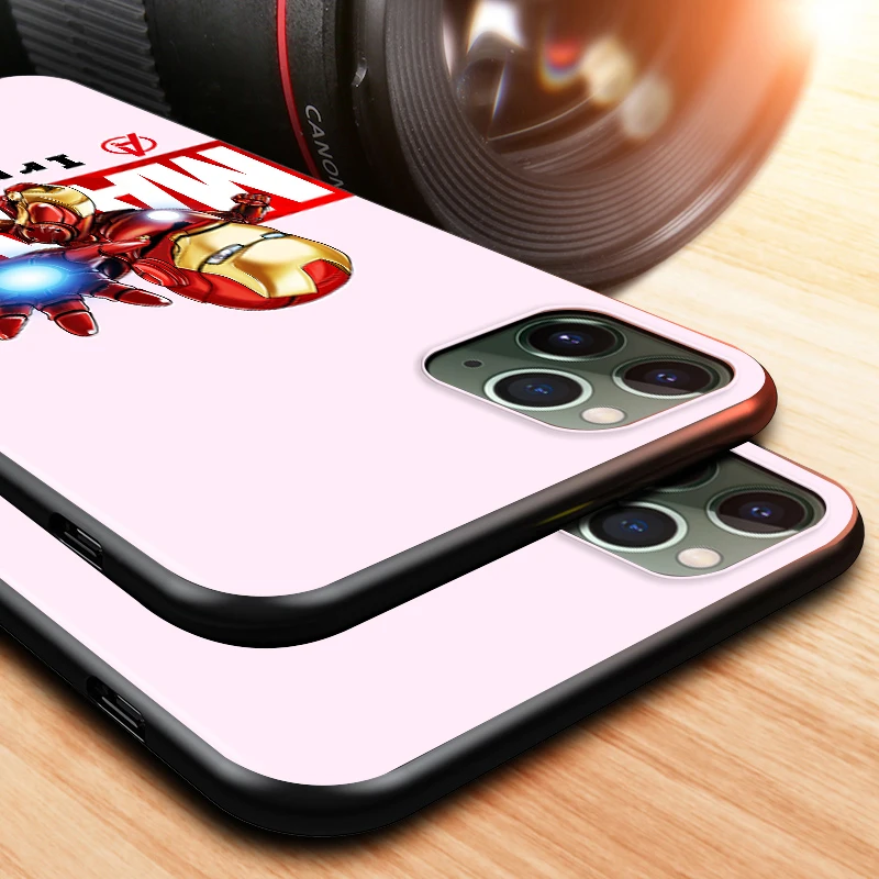 

Cute Marvel Hero for Apple iPhone 12 Mini 11 XS Pro Max X XR 8 7 6 6S Plus SE 5 5S 2020 Black Phone Case
