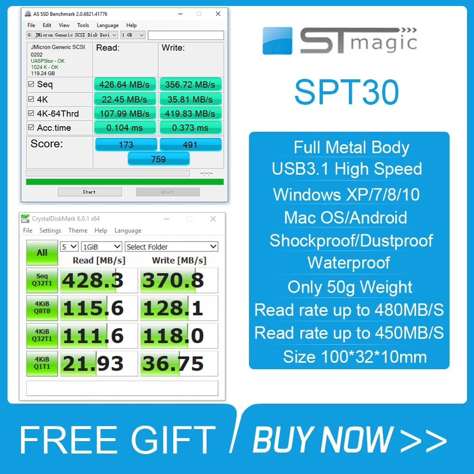 Stmagic Spt30 USB 3,1 Портативный твердотельный накопитель 128 ГБ 256 512 1 ТБ 2 ТБ внешний твердотельный накопитель 480-1900 МБ/с. для ноутбука игра