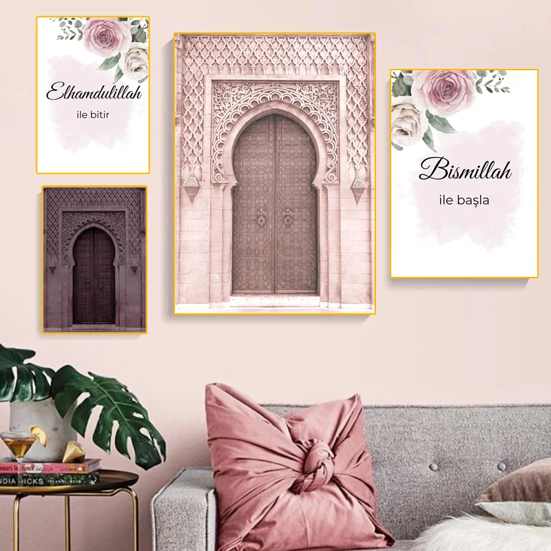 

Lslamic Religious Holy Land Canvas Painting Modern Living Room Posters and Prints Wall Pictures Nordic Bedroom Home Decoration