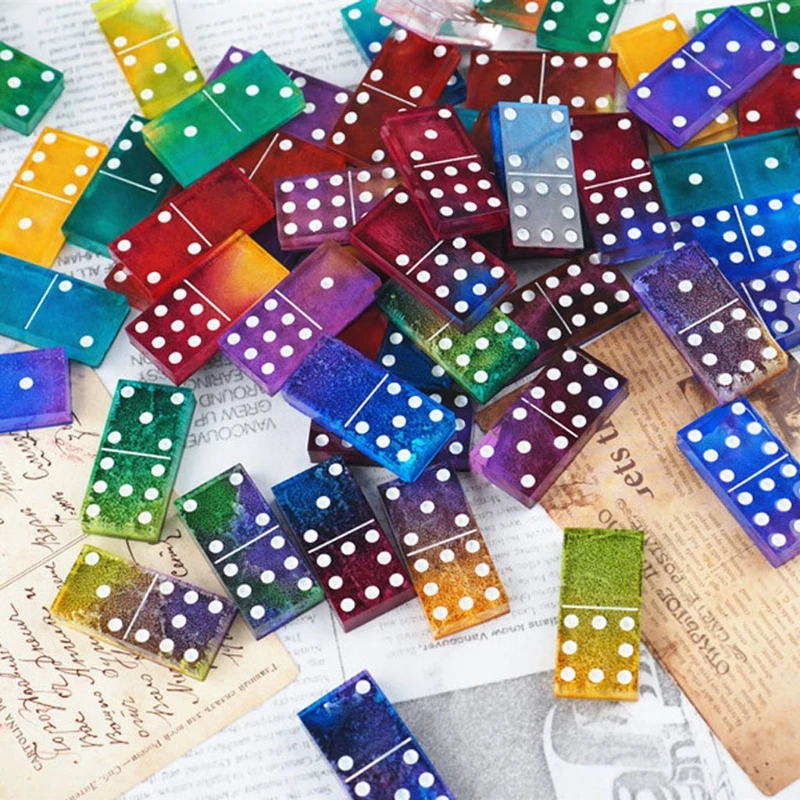 DIY домино смолы формы для фильтра Domino эпоксидной силиконовые игровой формочки