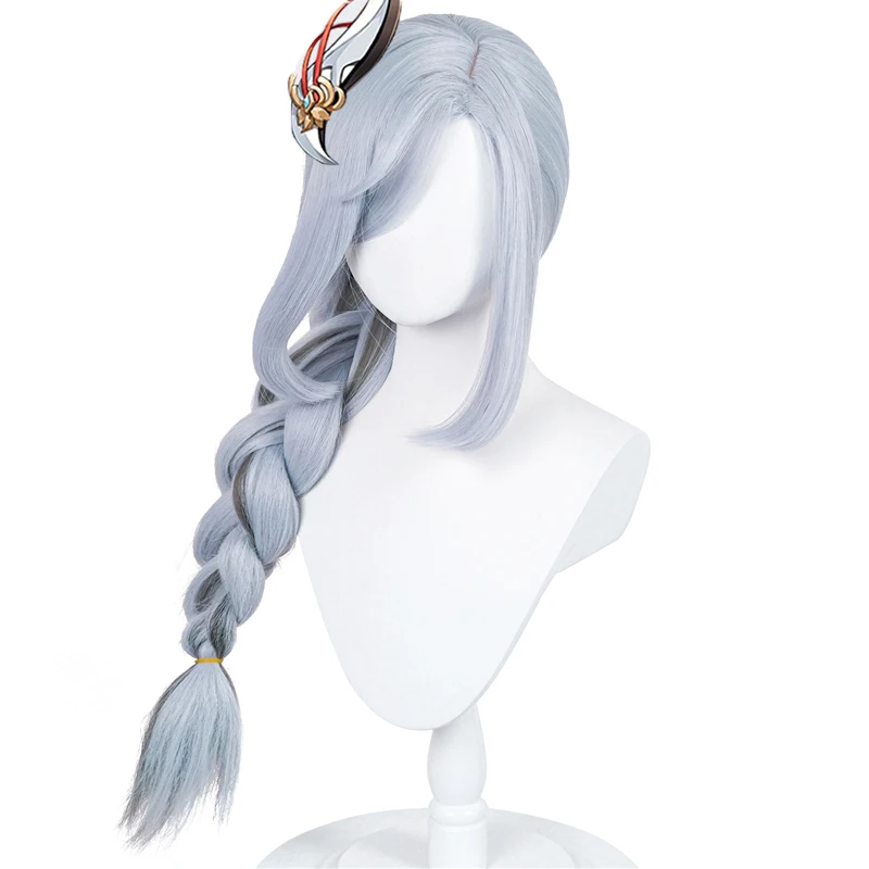 

Парик для косплея Game Genshin Impact ShenHe, с градиентом, длинная коса, термостойкий, из синтетических волос, женский парик для ролевых игр Shenhe