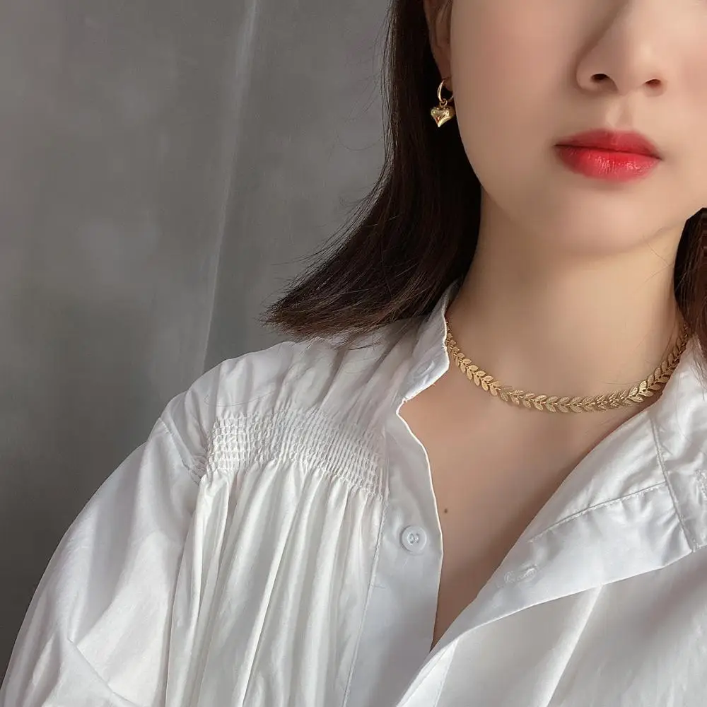 Колье чокер Женская плоская цепочка на шею ювелирное изделие Двухслойное