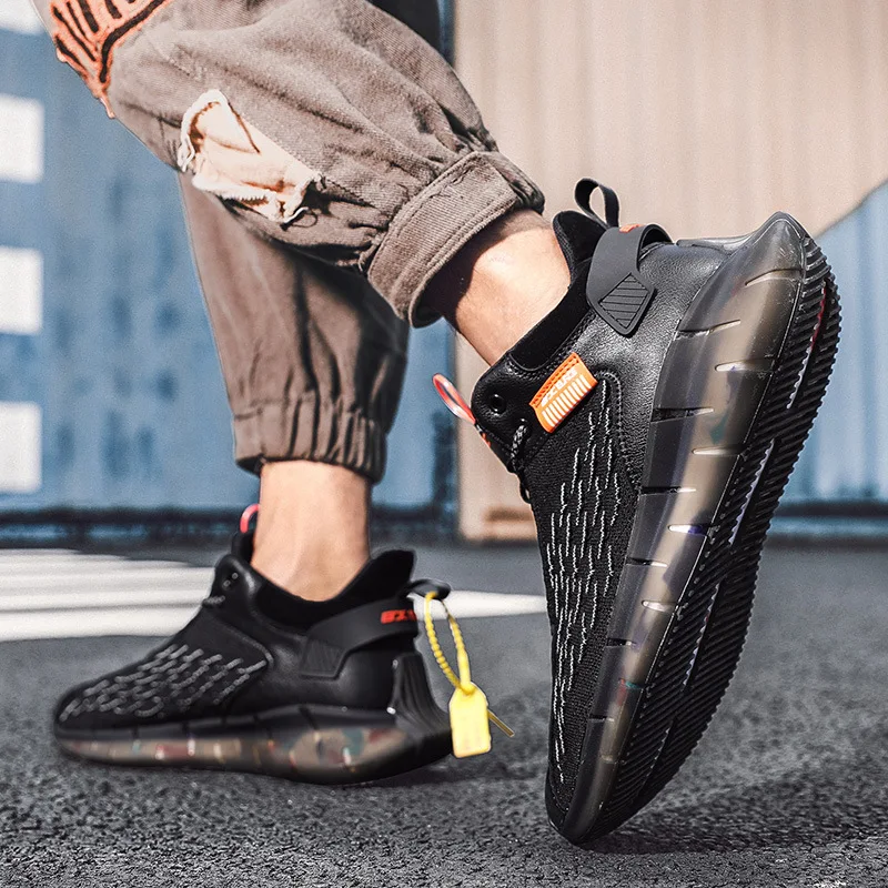 

[Large Size Series] 2020 New Style Men Athletic Shoes Scale Fly Knitting Breathable Coconut xie wang Red Celebrity Style Dad Sho