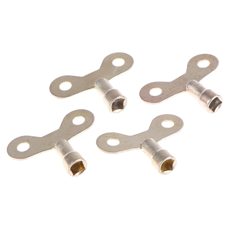 

4pcs Square Socket Brass Radiator Keys Plumbing Bleeding Key Solid Water Tap For Air Valve Plumbing Tool 6mm Hole core