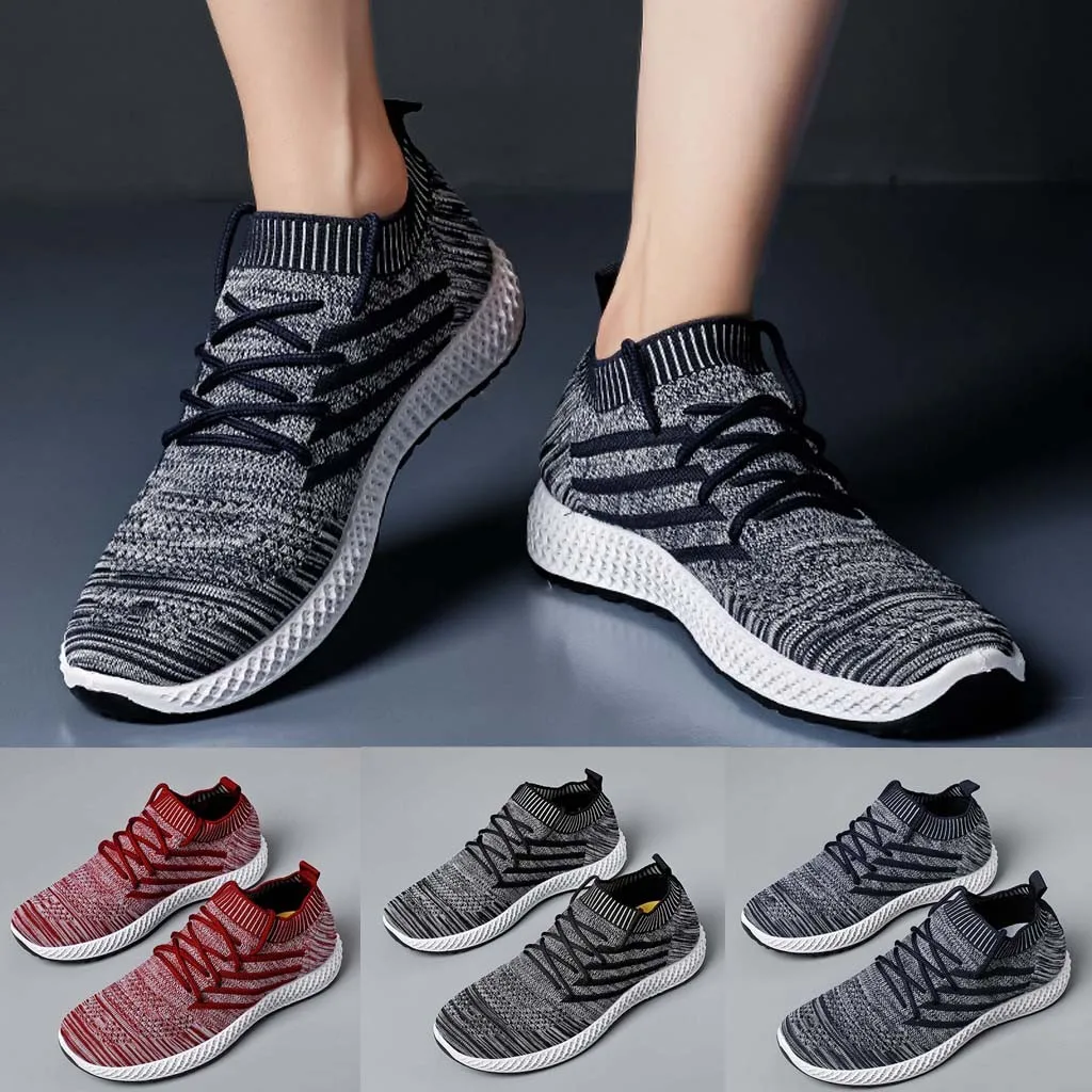 Мужские кроссовки SAGACE повседневные Модные сетчатые дышащие на плоской мягкой