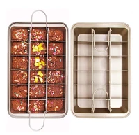 18 cavity brownie baking pansquare lattice chocolate cake mold professional bakeware baking tools easy cleaning non stick