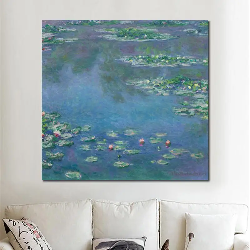 Картины водяных лилий высокое качество ручная работа Клод Моне холст искусство