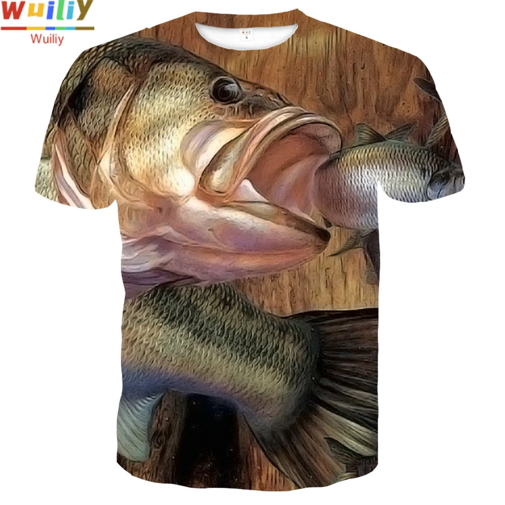 Футболка рыболовная мужская с 3D принтом топ рисунком природы и рыбы Спортивная