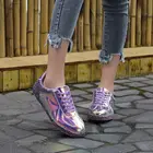 Женская Вулканизированная обувь, кроссовки, блестящая повседневная женская уличная спортивная обувь на шнуровке