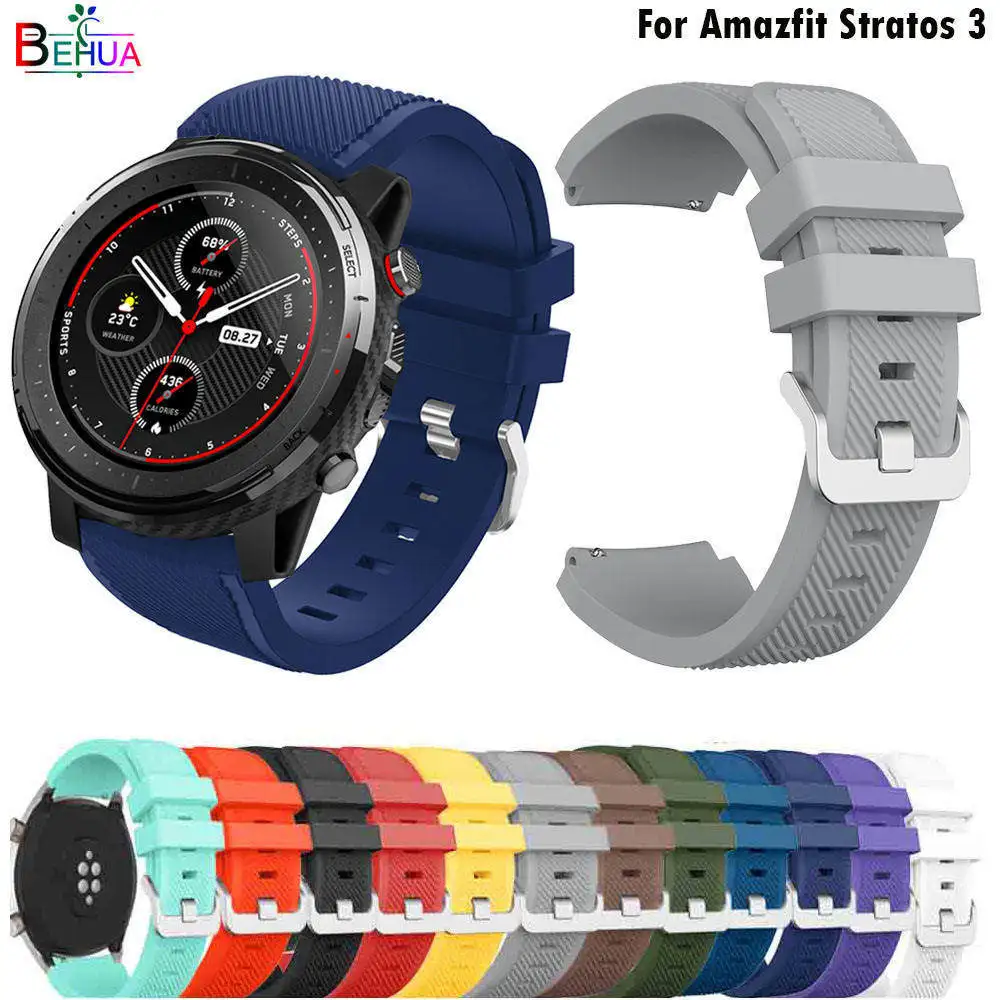 Watchband For Xiaomi Huami Amazfit Stratos 3 2 2S Strap Smart watch Replacement For Huawei Watch GT 2 46mm Wristband Accessories