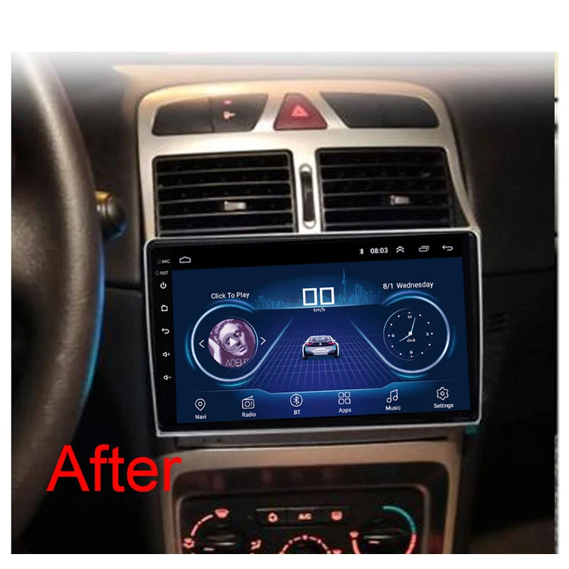 9inch IPS and 2.5D Touch Screen Android 8.1 Car DVD GPS Navigation for peugeot 307 cc 2004 to 2011 2012 2013 Radio Stereo | Автомобили и