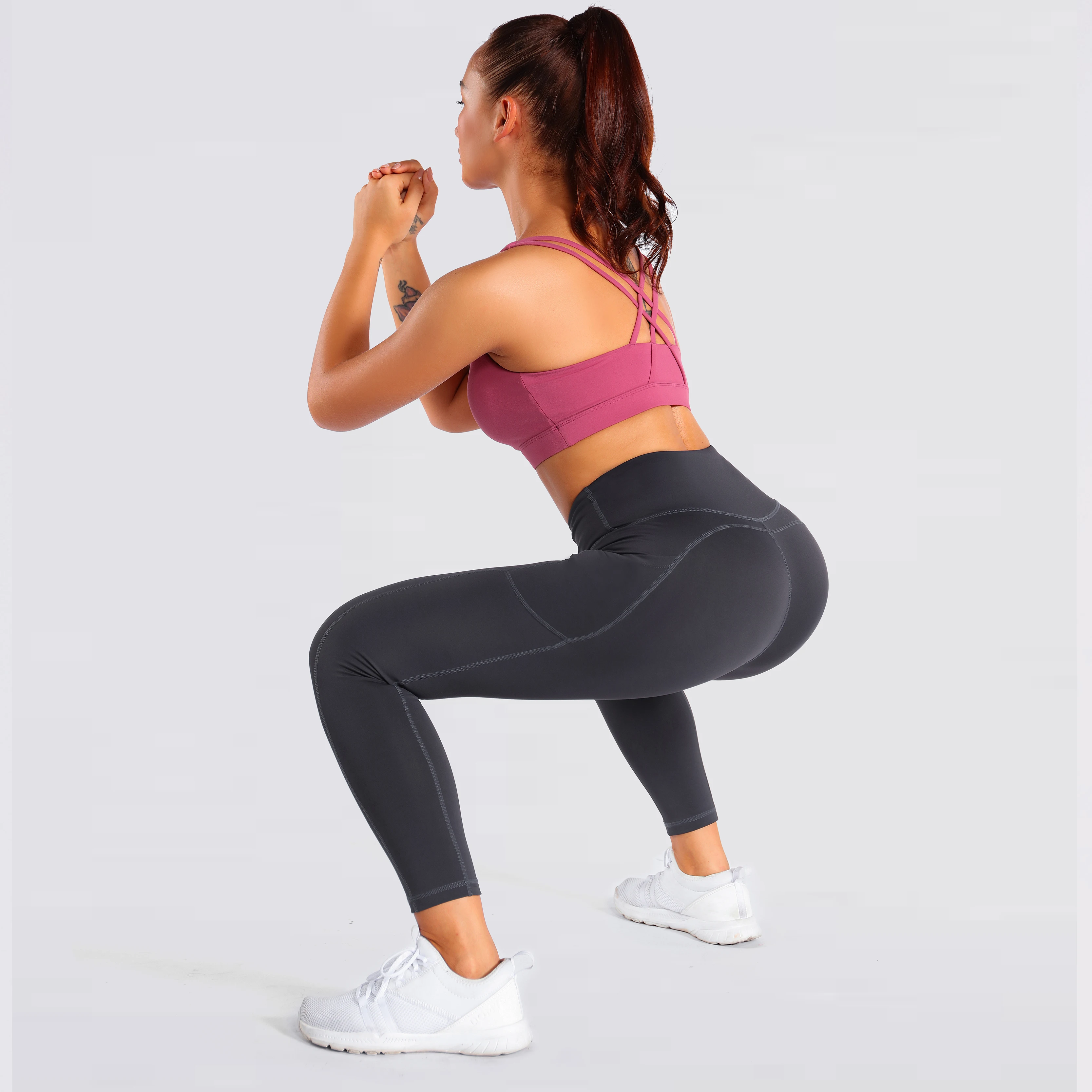 

Sexy High Waist Yoga Pants Women's Fashion Gray Stretch Sports Long Pants Quick-drying Tight Active-wear for Women Fitness