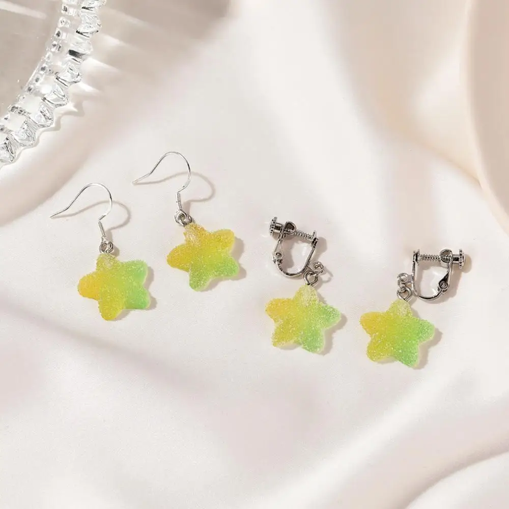 

DoreenBeads New Fashion Resin Earrings Glitter Pentagram Star Drop Earrings Woman Girls Summer Chic Jewelry 52mm x 38mm, 1 Pair