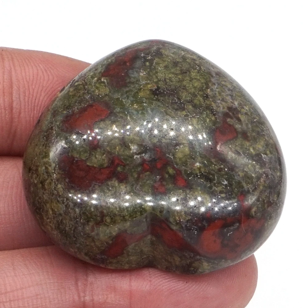 1.5&quot Puffy Love Heart Assorted Natural Dragon Bloodstone Crystal Hand Carving Reiki Healing Energy Chakra Gift - купить по