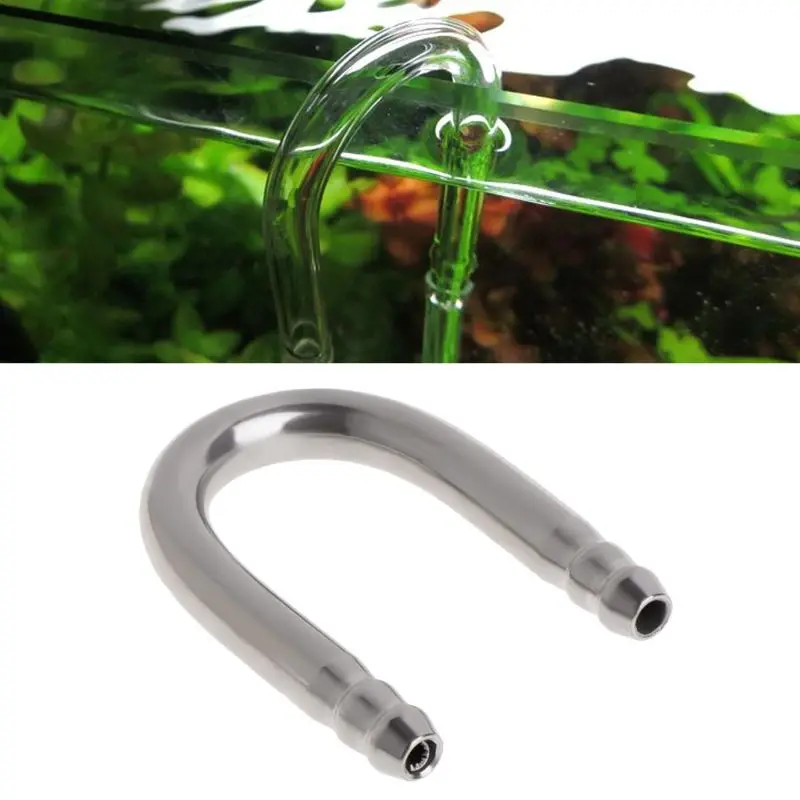 

Aquarium Tube Air Fish Tank U Shape Stainless Steel CO2 Oxygen Aerator Connector