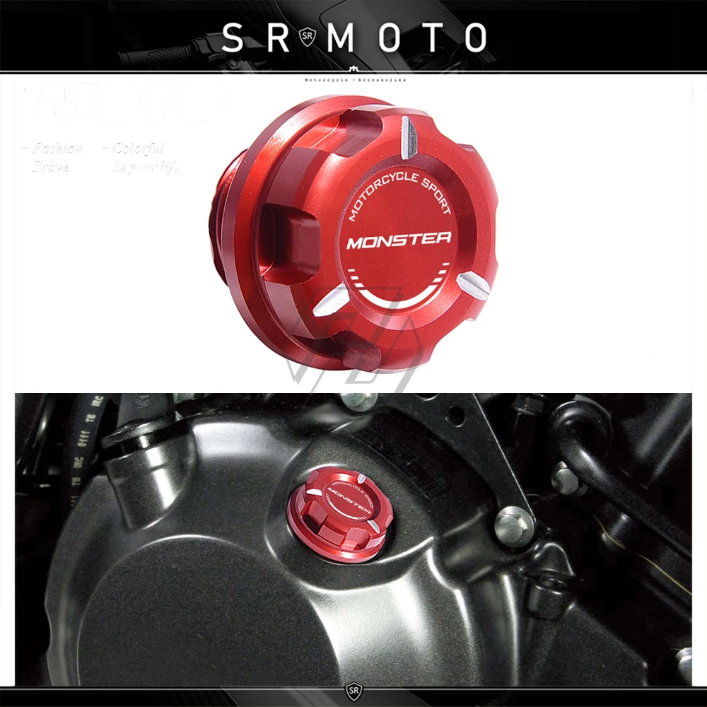 

Motorcycle Engine Oil Cap Bolt Screw Filler Cover Case for Ducati Monster 696 796 797 1100 EVO 821 1200 S/R