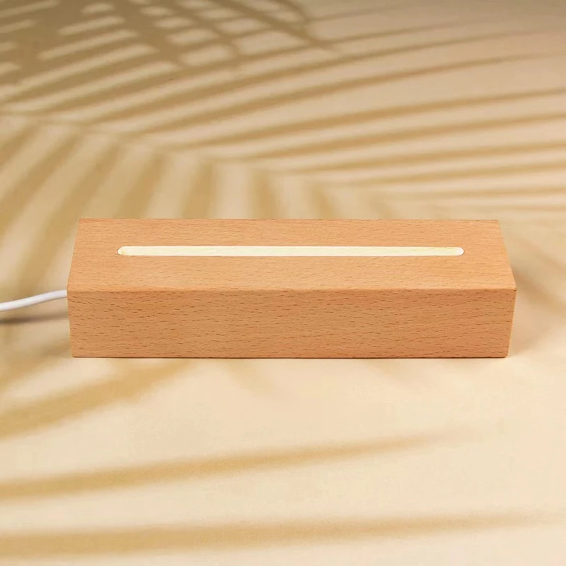 Длинная светильник ительная стойка из смолы с деревянным основанием питание от