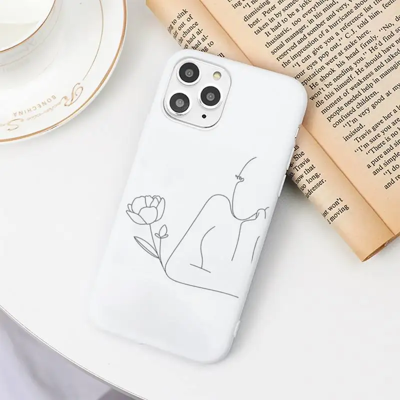 

Aesthetics Abstract line art Phone Cases Candy Color for iPhone 6 7 8 11 12 s mini pro X XS XR MAX Plus