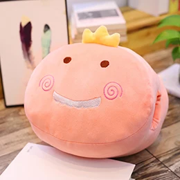 Pink Dinosaur Мультяшные животные голова Подушка милый динозавр хомяк свинья Единорог Мягкая набивная рука-более теплая подушка эластичный плюш Рождественский подарок 35 см - Цвет: Pink Dinosaur