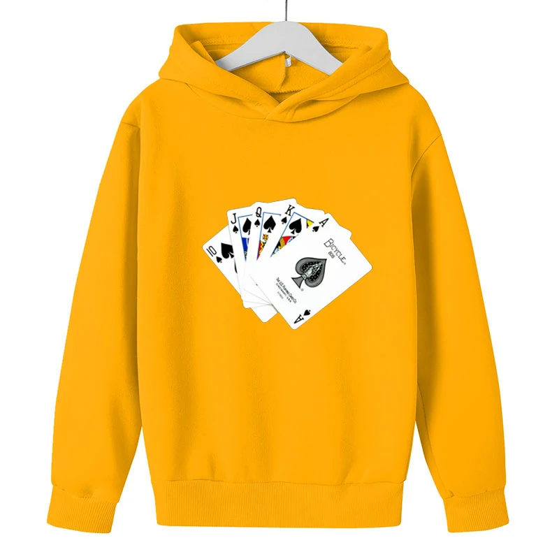 

Girl's hoodie printed solitaire Springgirl clothes Harajuku boys and girls with the same wicking pullover warm children's top