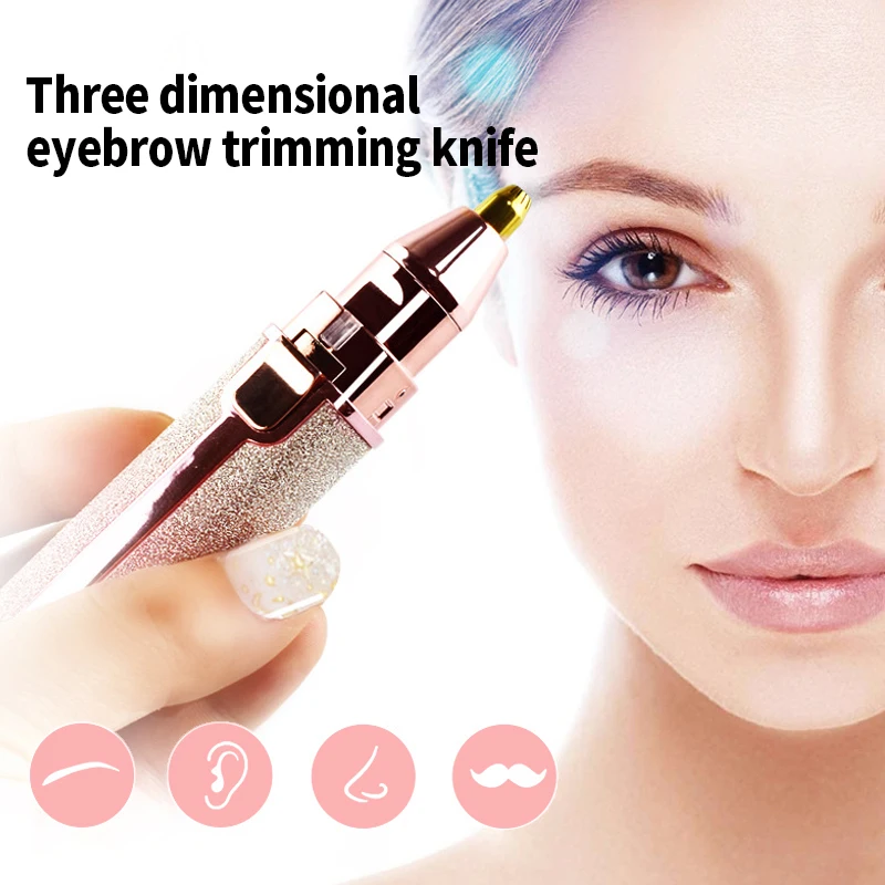 

Electric Eyebrow Trimmer 2 in1 Hair Epilator Eye Brow Mini Razors Portable Facial Hair Remover Lipstick Brows Pen Eyebrow Razor
