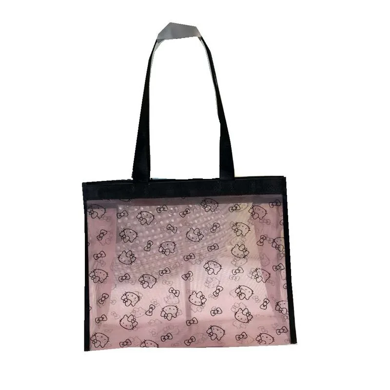 

Cosmetic bag for women large capacity storage bag transparent mesh large size wash simple portable cosmetic storage bag