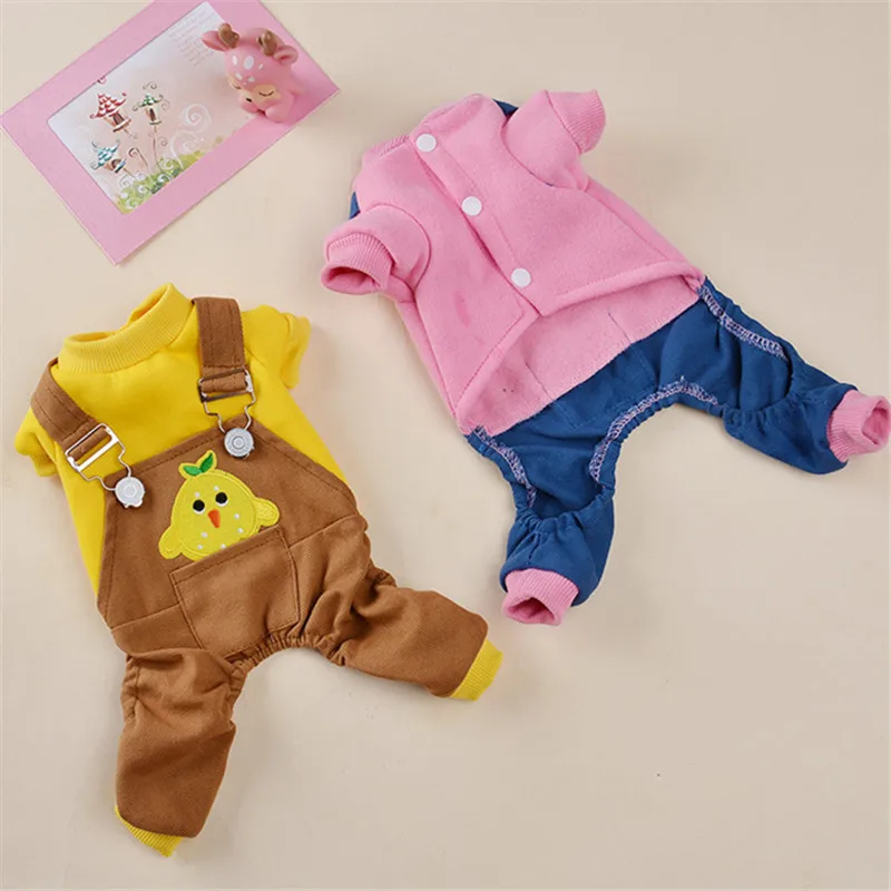 Мультяшная Одежда для собак зимний наряд щенков комбинезон животных комбинезоны