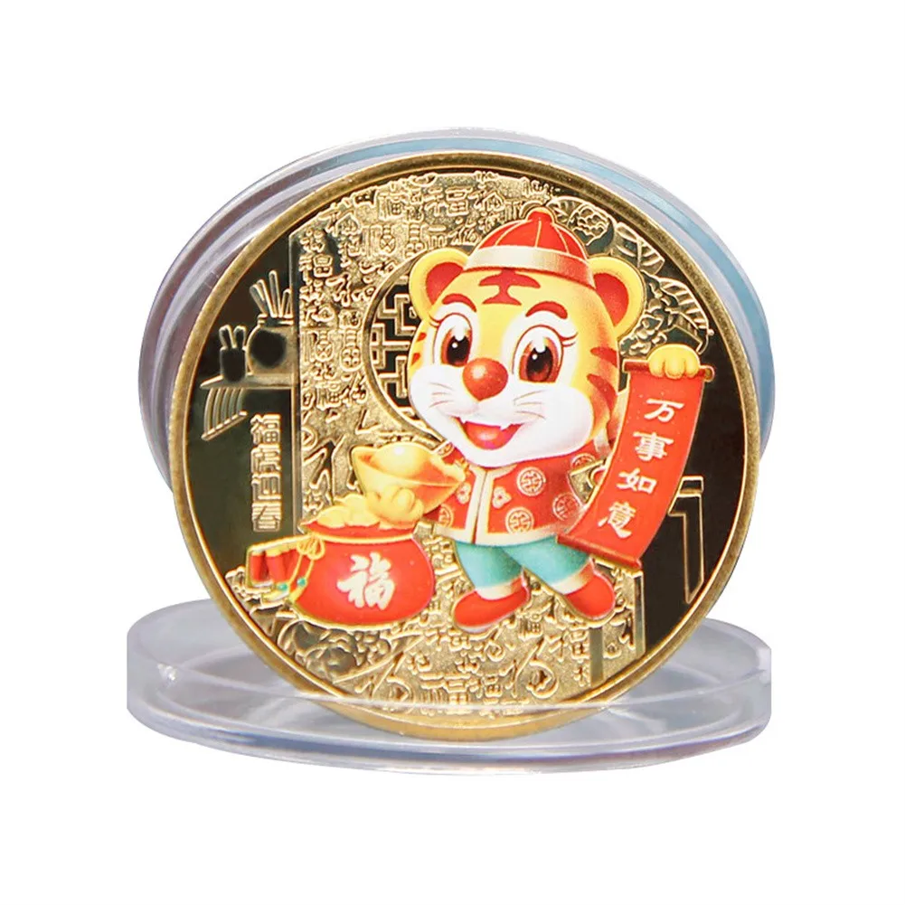 

Gold Silver Color Twelve Zodiac Tiger Tiger Coins Year Of The Tiger Collectibles 2022 Chinese New Year Culture Coin Metal Coins