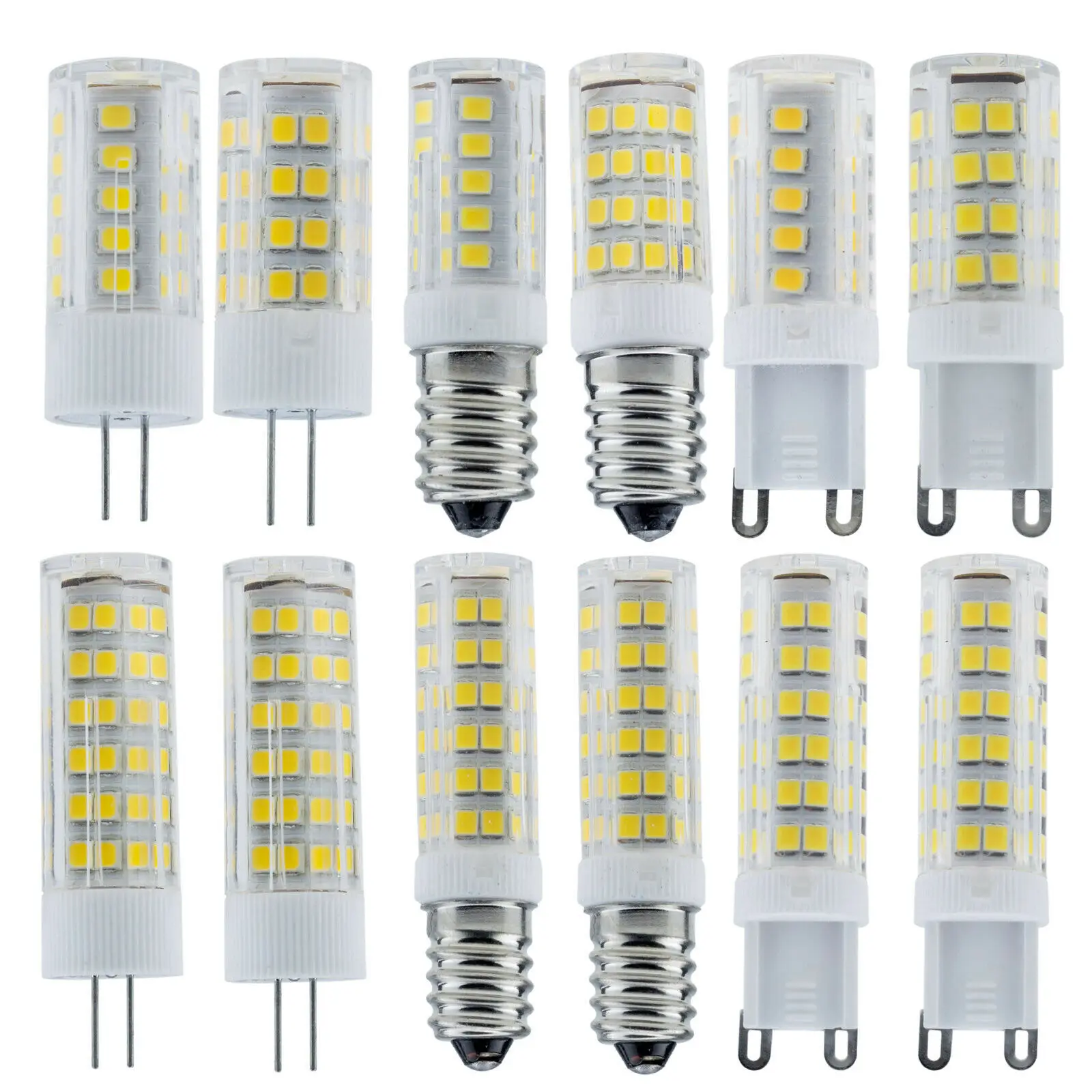 

10Pcs G9 G4 E14 LED Lamp Light 5W 8W 12W Ceramics LED Corn Bulb Capsule Crystal Mini Chandelier Lights for House Room Deroation