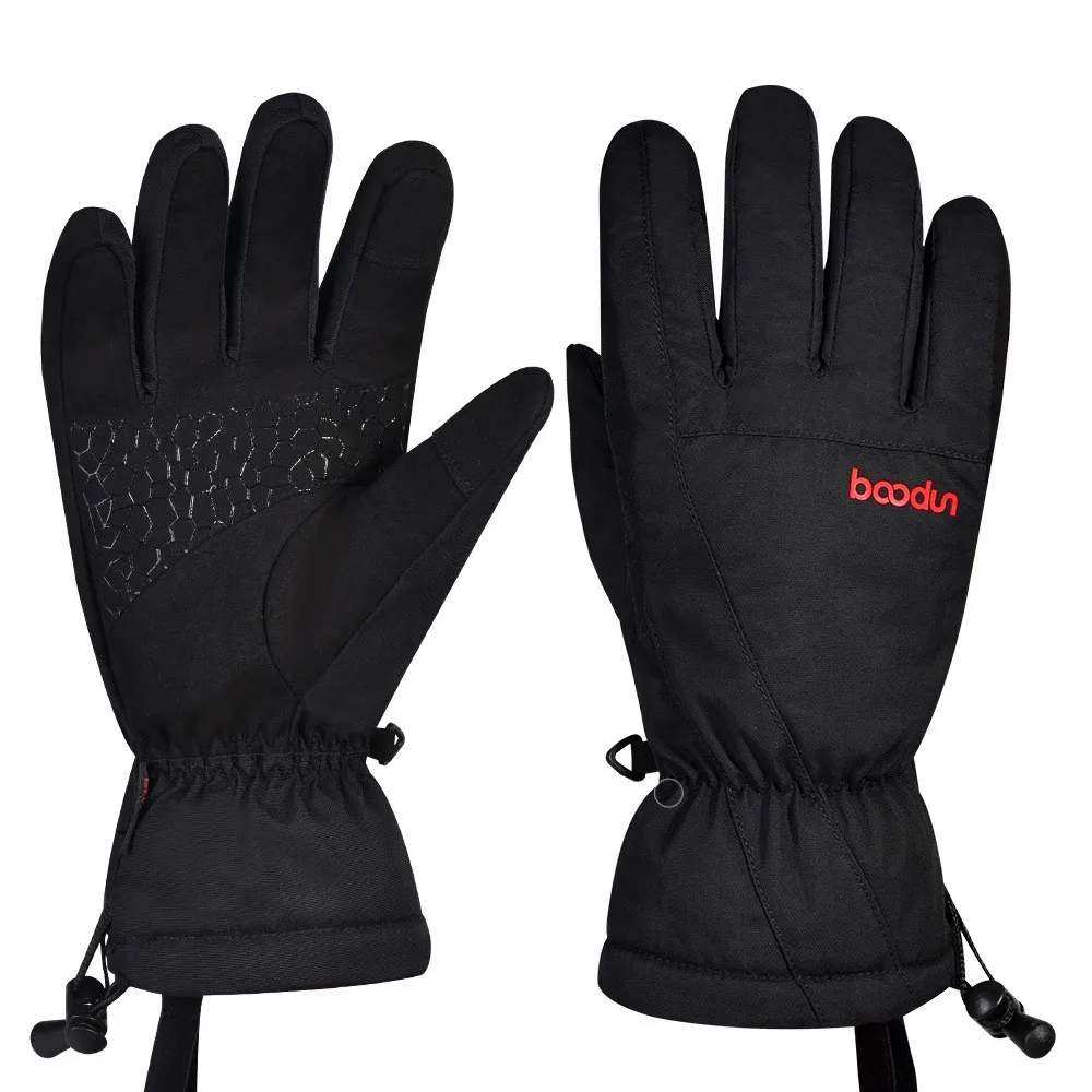 

BOODUN 2020 Hot Sell Comfortable Ski Gloves Windproof Waterproof Touch Screen Warm PU Mitts Elastic Band Men Women Winter Goods