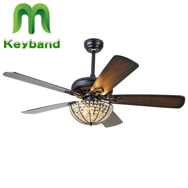 52-дюймовые Хрустальные потолочные вентиляторы с лампами Классические