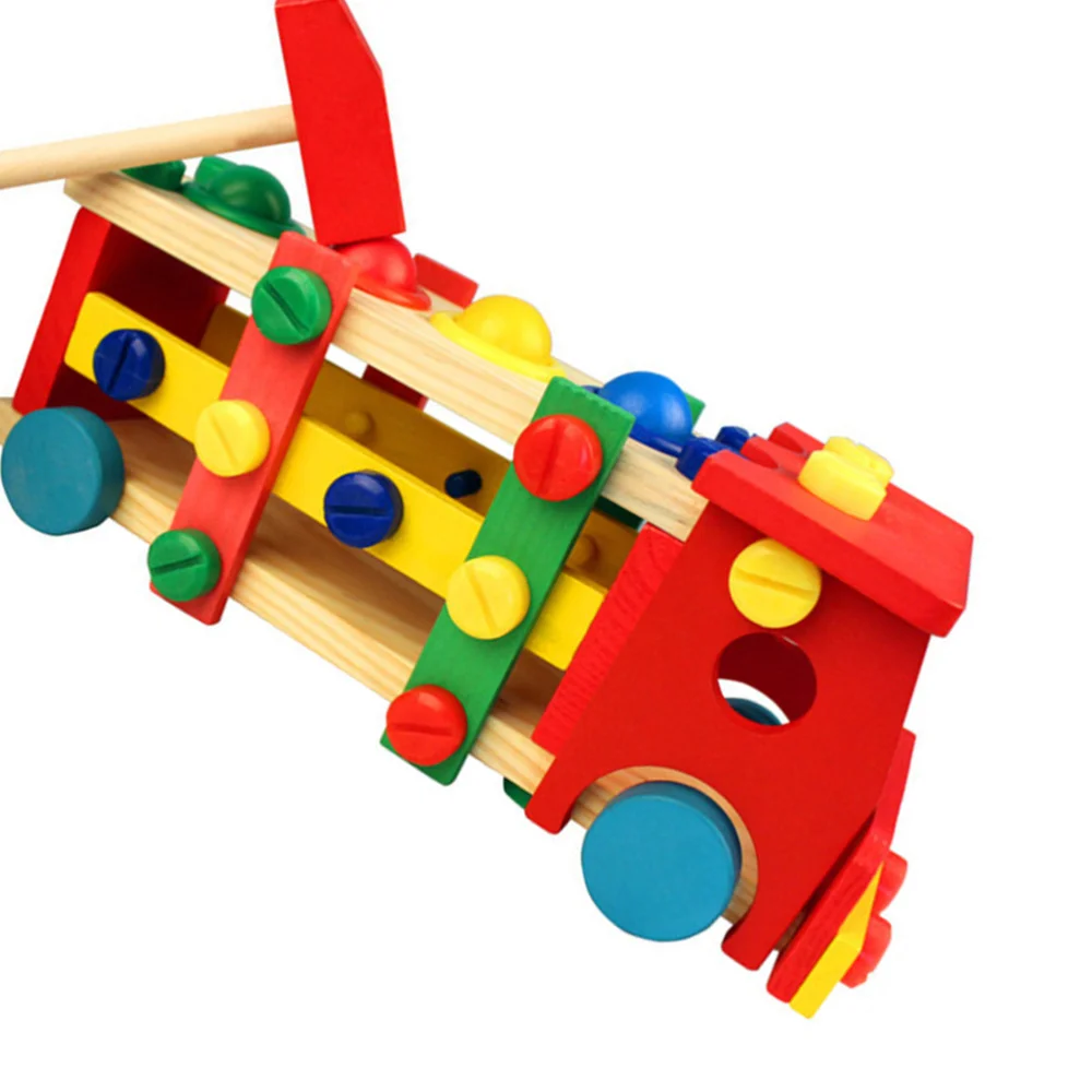 1 Набор деревянных игрушечных молотков мультяшная Милая толкающая скамейка